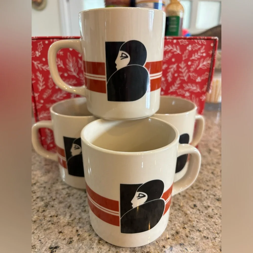 Vintage Marco Polo “B” initial art deco woman mugs - Picture 1 of 4